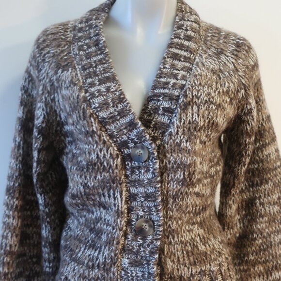 NWT Womens Z Supply Brown Tan White Melange Este Chunky Cardigan Sweater M - Picture 2 of 10